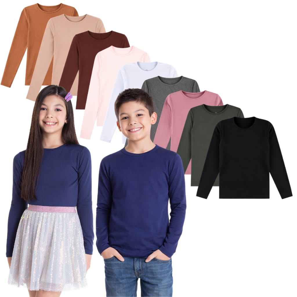 Blusa Térmica Segunda Pele Infantil Unissex Menino e Menina Tamanho 1 ao 16