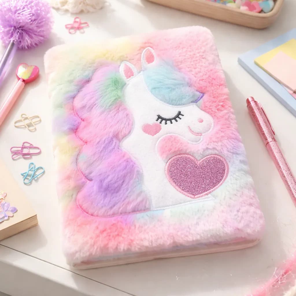 Caderno Diário Anotação Bloco Infantil De Pelúcia Agenda Escolar Brochura Capa Dura Personagens