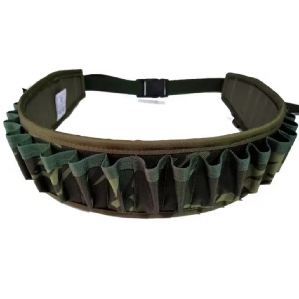 Cartucheira Militar Tática de Cintura Calibre 12/28/32/36/40 Camuflada Nylon