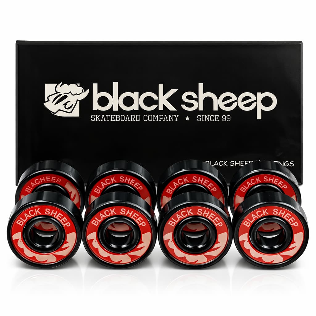 Kit 8 Rolamentos Black Sheep Black Profissional para Skate e Patins