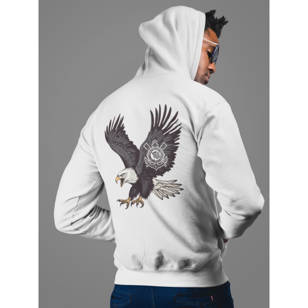 Blusa de Frio Unissex Moletom Capuz de Bolso  Gaviões da Fiel Corinthians Masculino Feminino Roupa de Frio Moletons