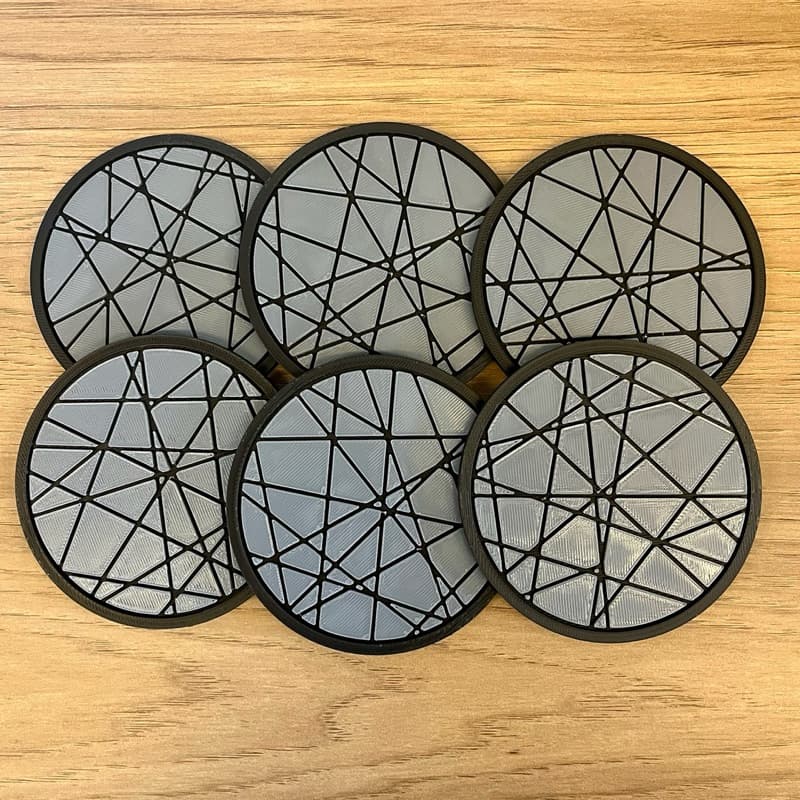 Porta Copos 3D Geométrico com Suporte – Protege sua Mesa | Kit 4 ou 6 Unidades Moderno