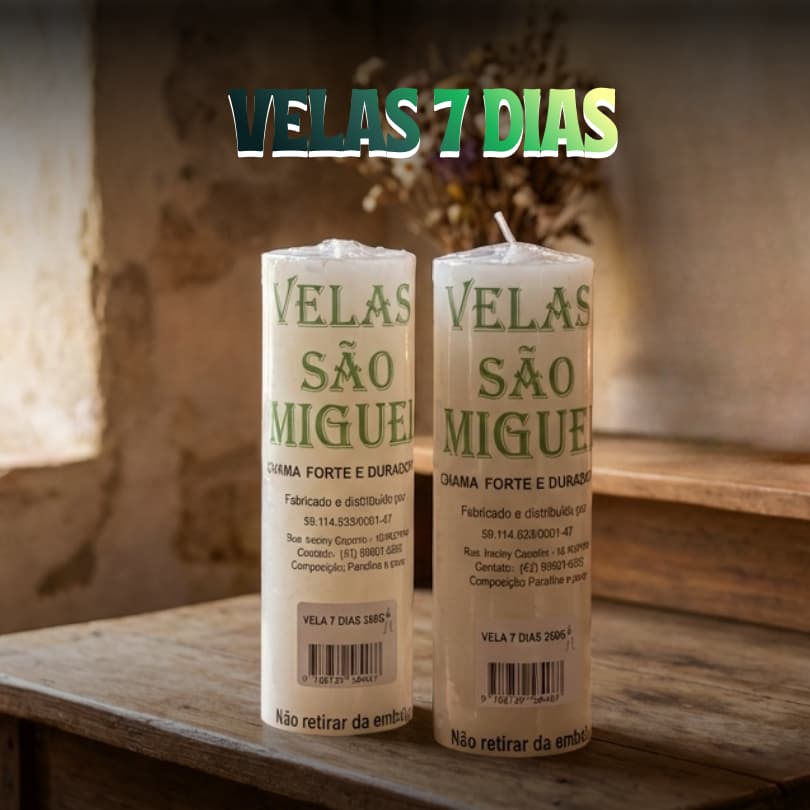 Velas 7(sete) Dias Branca 260gr 15cm | 2/5/10 Unidades | São Miguel | Decoração, Natal, Páscoa