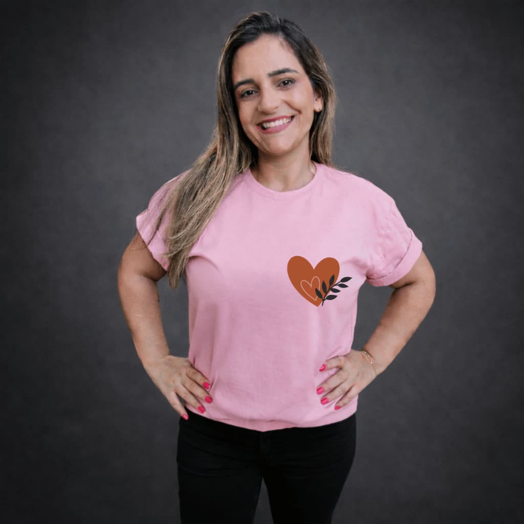 Camiseta Feminina Estampa Minimalista 100% Algodão Confortavel Dia a Dia Envio Imediato