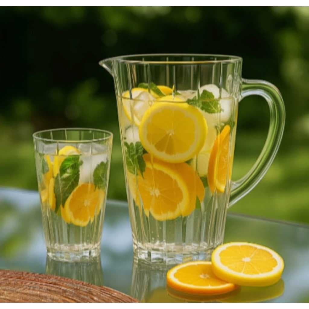 Jarra De Suco 4 Copos Bebidas Mesa Posta