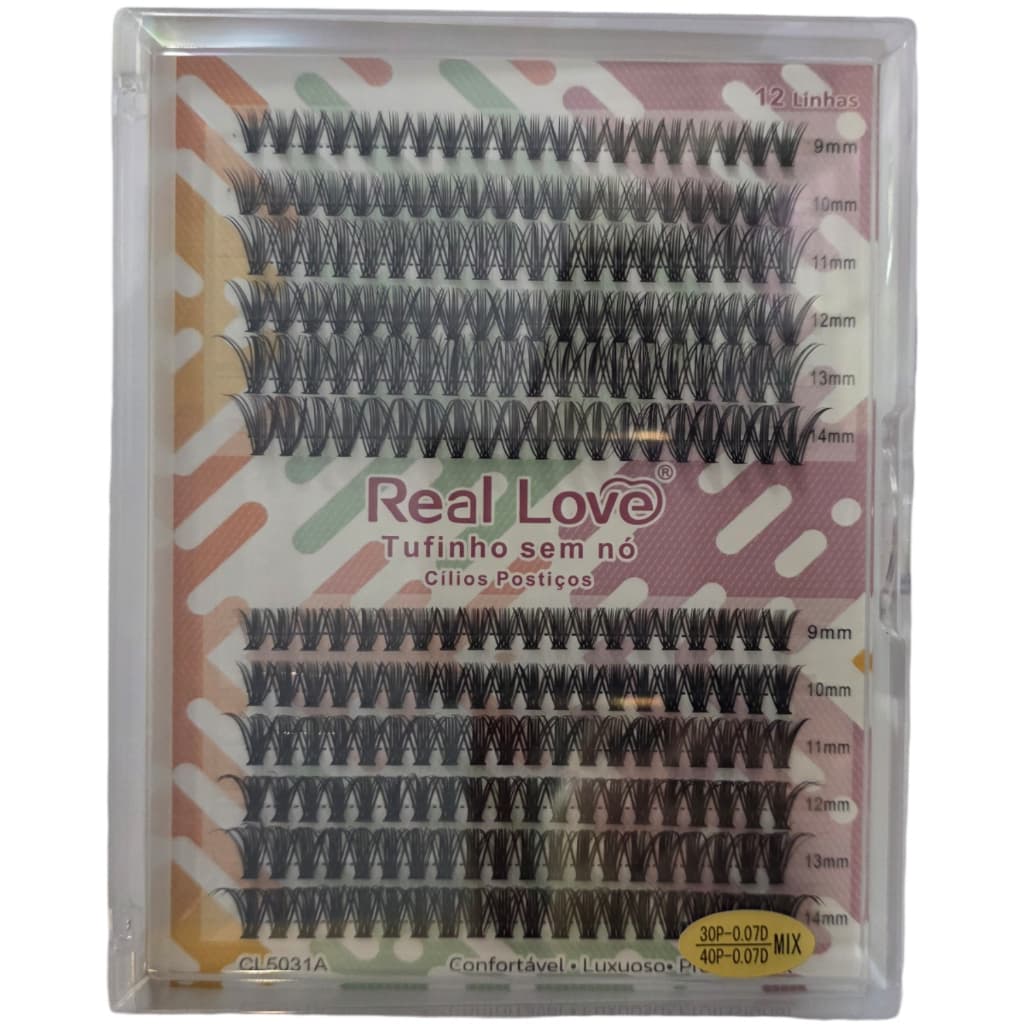 Extensão Cílios Tufinho D 0.07 Profissional -30P/40P-MIX-9-14MM REAL LOVE