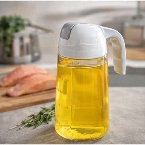 🫒 Dispenser de Azeite/Óleo 630ml em Vidro com Tampa e Bico Dosador Porta Temperos