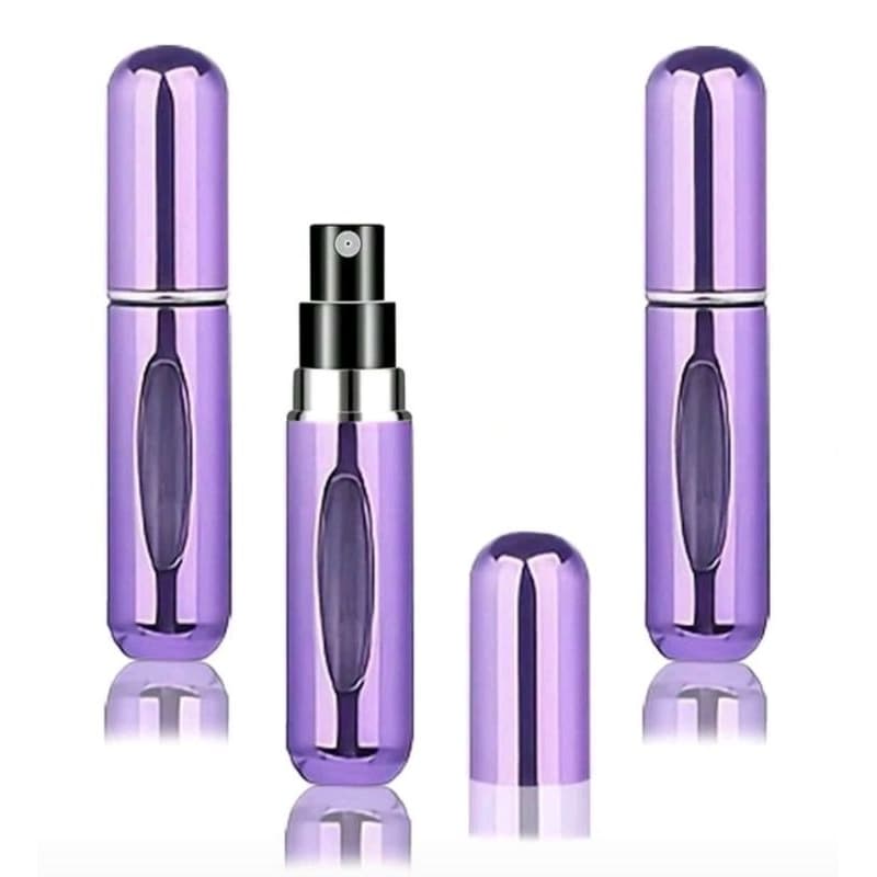 Frascos Porta Perfume Portátil Recarregável 5 ml – Mini Refil Spray Bolsa Presente Viagem Academia Futebol  Roxo
