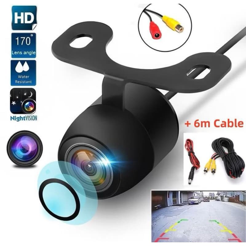 Câmera de Ré Lelong LE-6881 Visão Noturna HD à Prova d’Água IP67 12V - Traseira/Frontal
