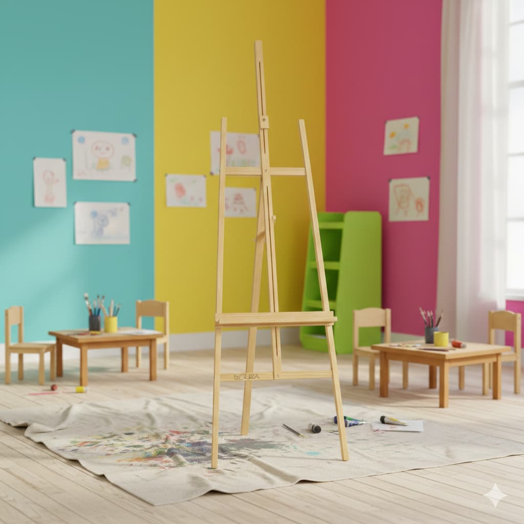 Cavalete De Pintura Pinus 1,5m - Madeira - Adulto E Infantil