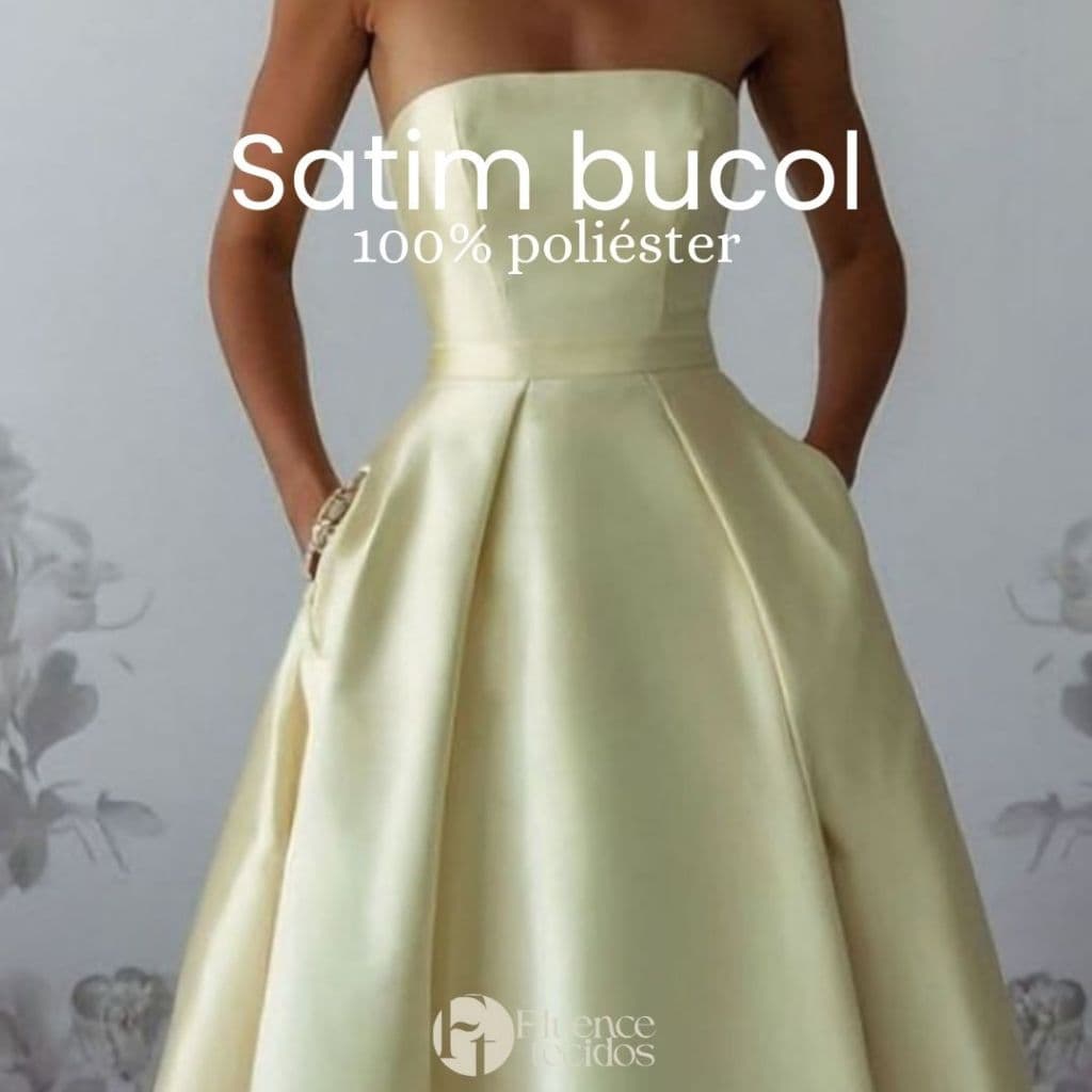 Tecidos Satim Bucol 2m x 1,50m ideal para vestidos de formatura casamento festa