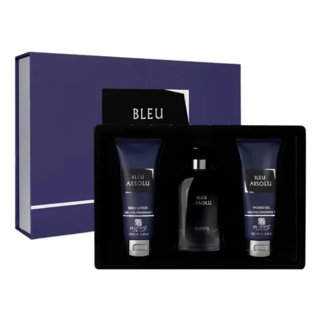 Kit Perfume Bleu Absolu Riiffs Edp Masculino 100ml Shower Body Lotion100ml