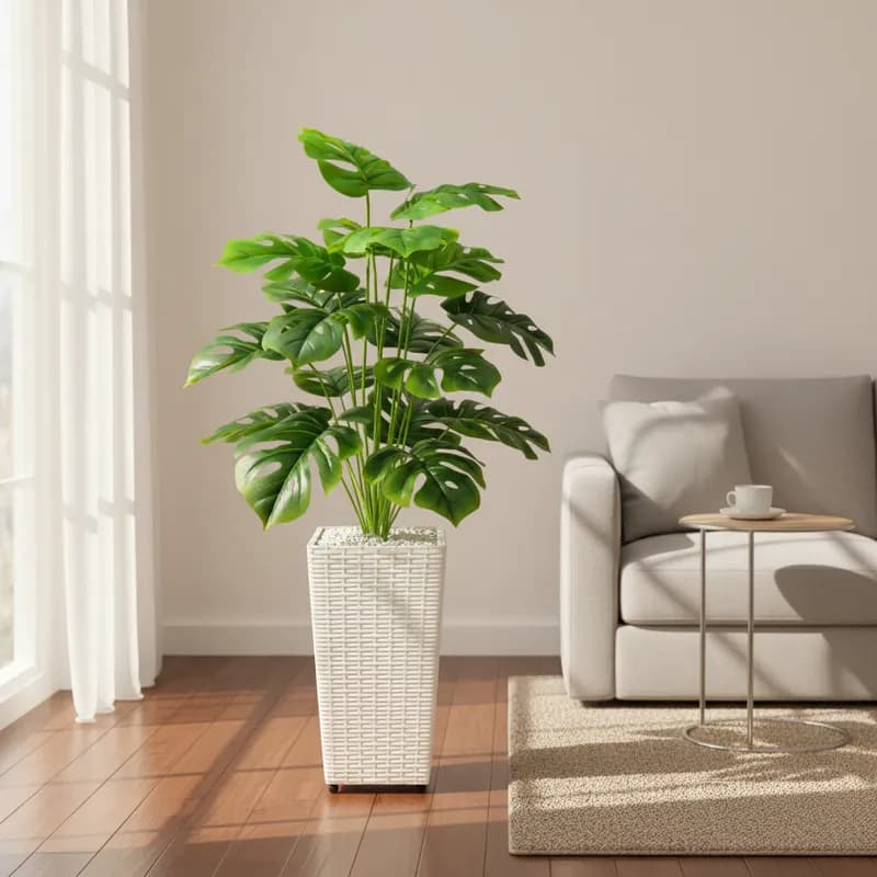 Planta Artificial Costela de Adão Com Vaso Decoração