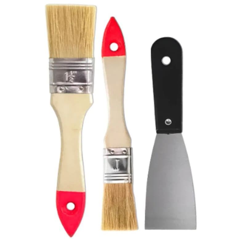 Pincel E Espátula Kit Pintura 3 Peças