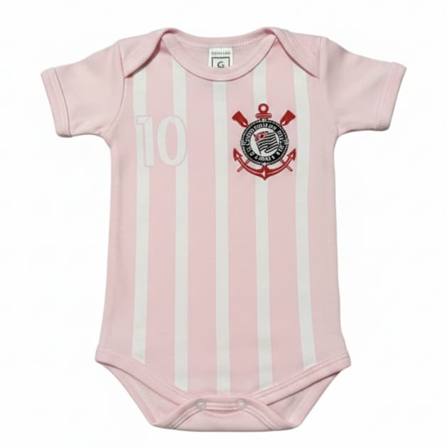 Body Bebê Tema Futebol Suedine 100% Algodão Roupa Infantil Torcedor Menina Conforto Premium
