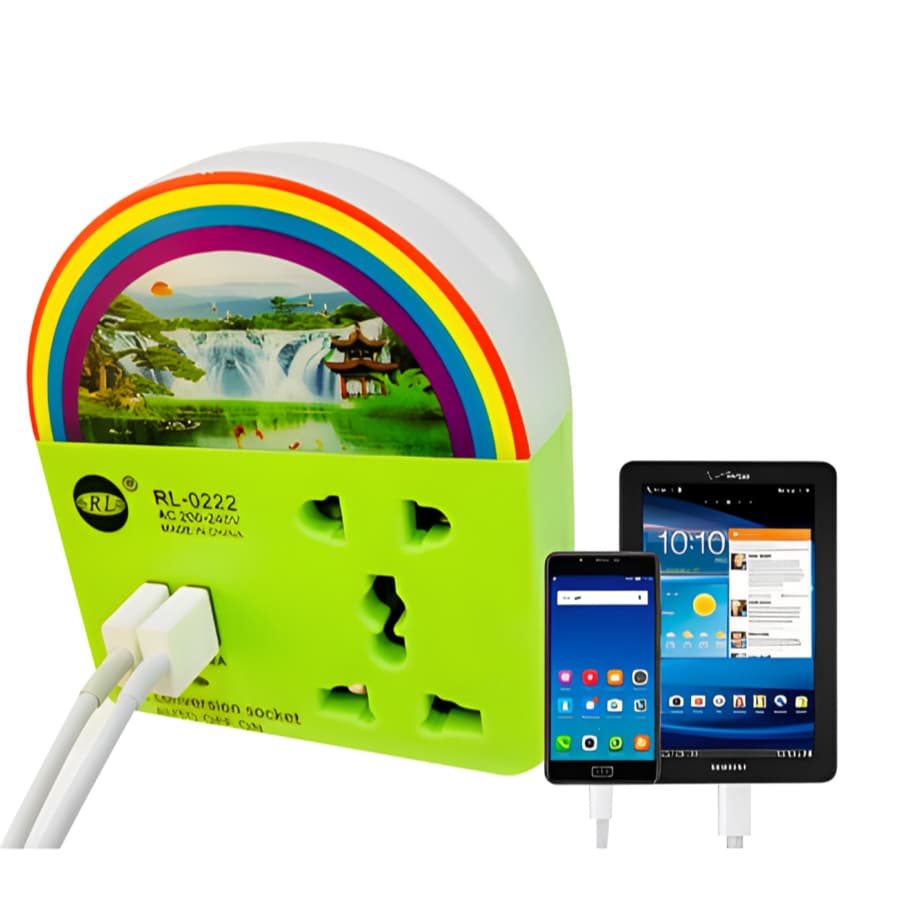Tomada Universal Bivolt com USB Duplo Luz Noturna Sensor de Presença Ideal Quarto Infantil