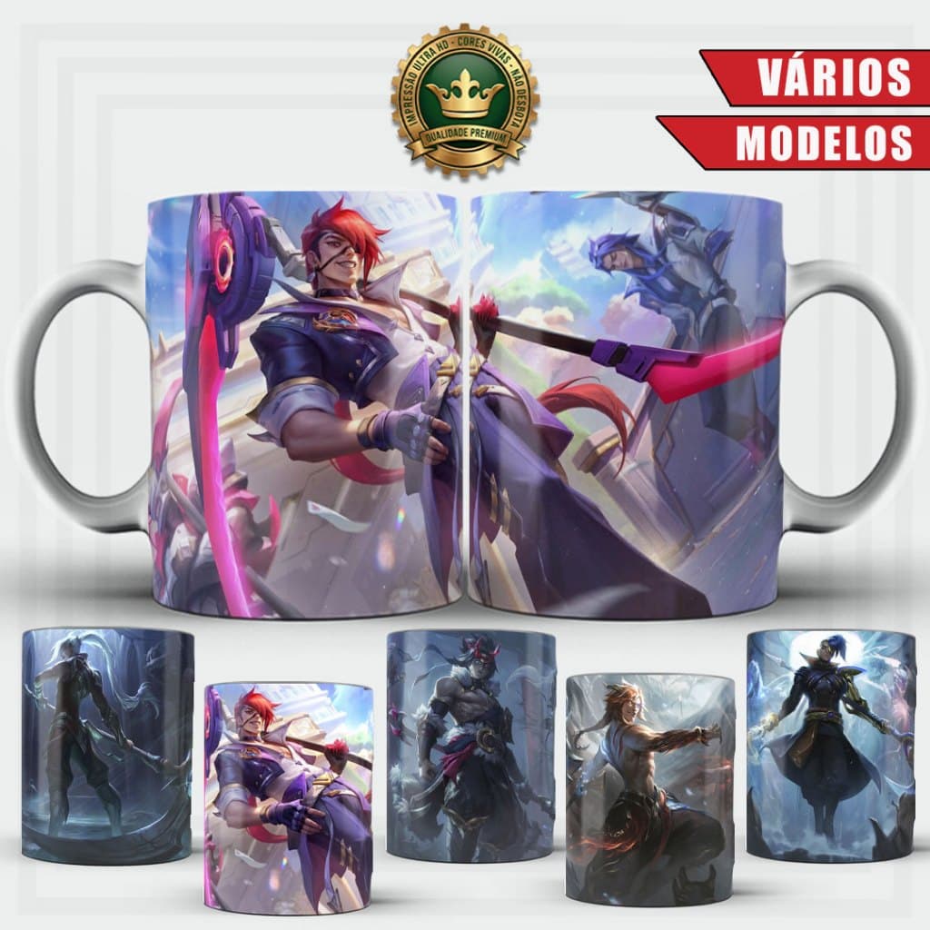 Caneca KAYN Vários Modelos Jogo League Of Legends LOL Caneca de Porcelana