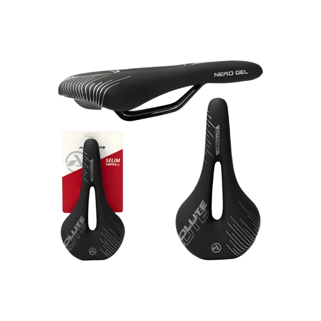 Selim Banco Absolute Nero Gel 268x146mm Banco Vazado Mtb Speed