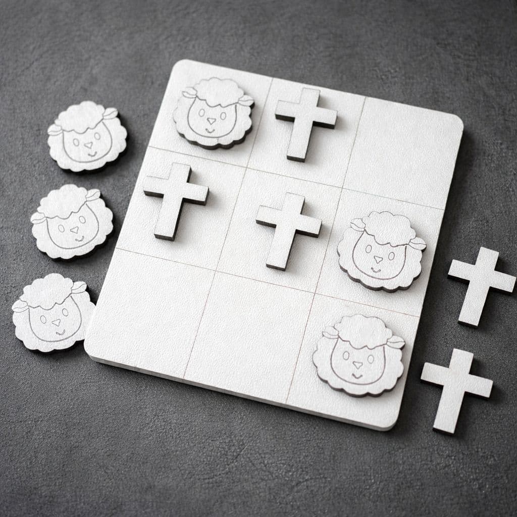 Kits Jogo Da Velha Educativo Infantil Em MDF Ovelha