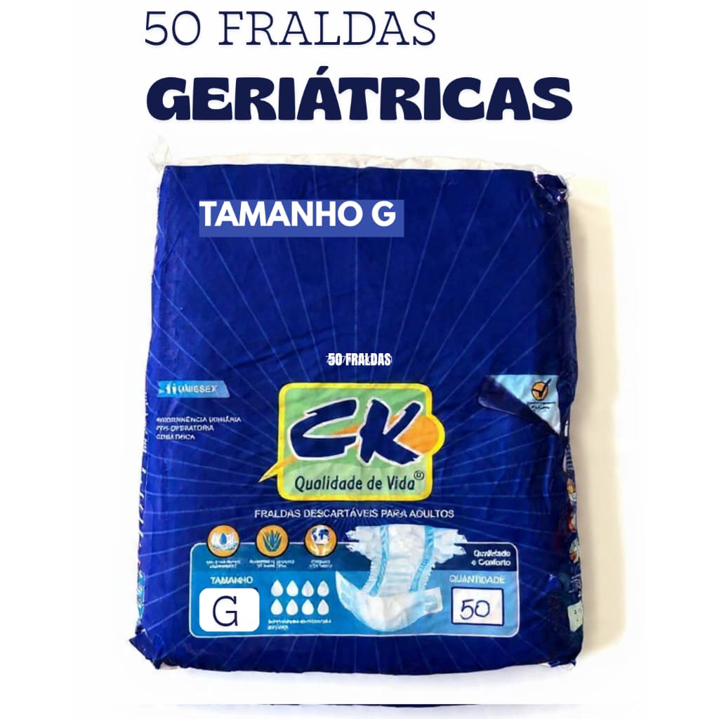Fralda geriátrica CK tamanho G com 50 Unissex