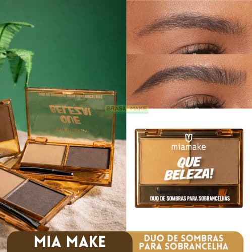 Mia Make Duo de Sombras para Sobrancelhas +  Píncel Aplicador 4g cada