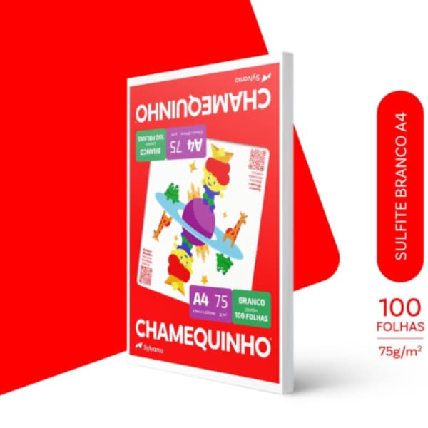 CHAMEQUINHO PAPEL SULFITE A4 CHAMEX KIT COM 100 FOLHAS