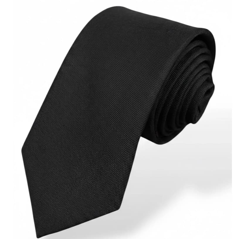 Gravata Masculina Preto Básico Social Lisa Fosca para Padrinhos de Casamento e Noivo, Eventos