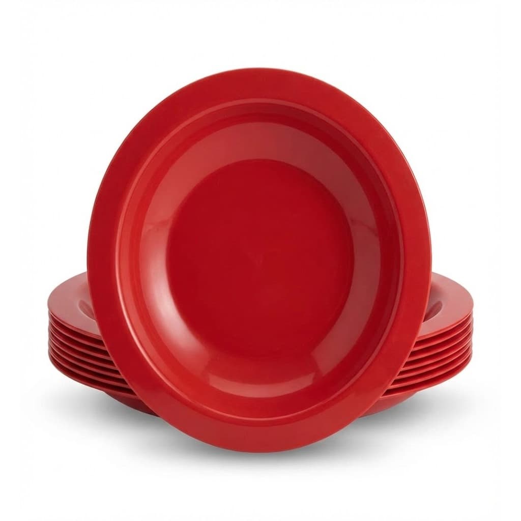 Kit Jogo Pratos Plástico Resistente Fundo Merenda Escola Creche Criança Durável Lavável Pratico