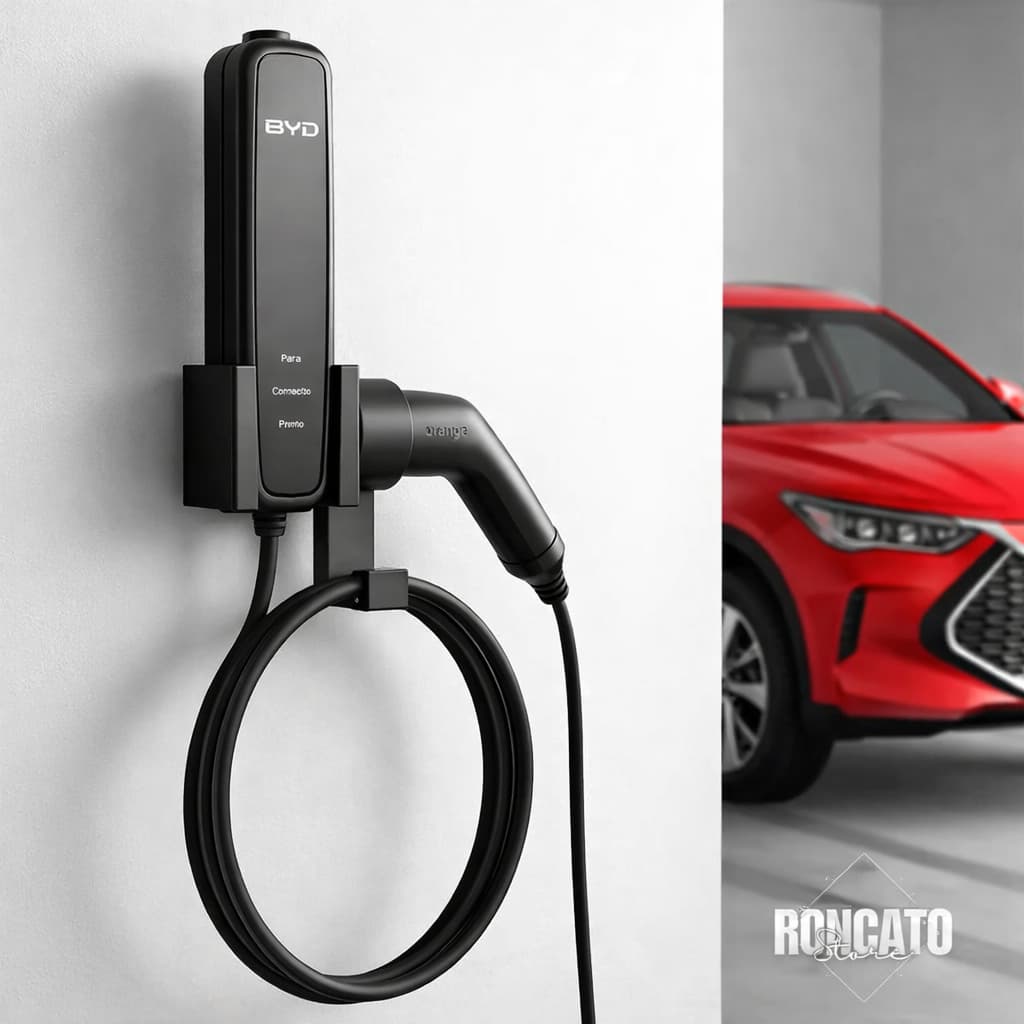 Suporte De Parede Carro Elétrico Carregador Compatível Byd Tipo C Tipo 2 Roncato Store