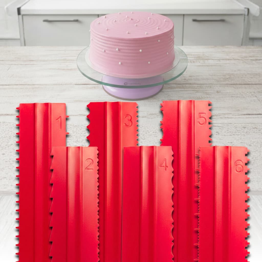 Kit 6 Espátula Decorativa Bolo Confeiteiro Grande 23cm