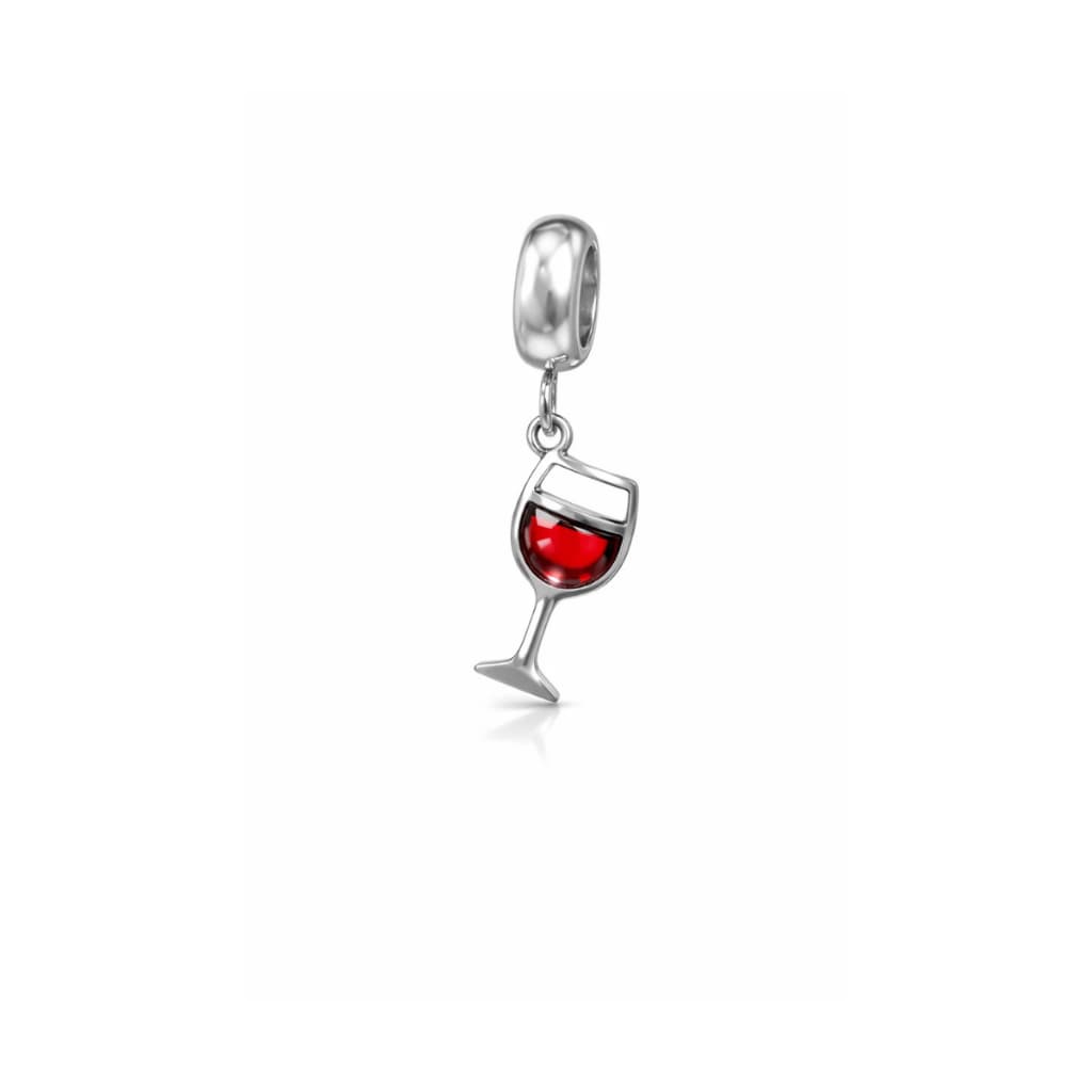 Berloque Taça Wine Aço Inox Pingente Charm Joia Luxo