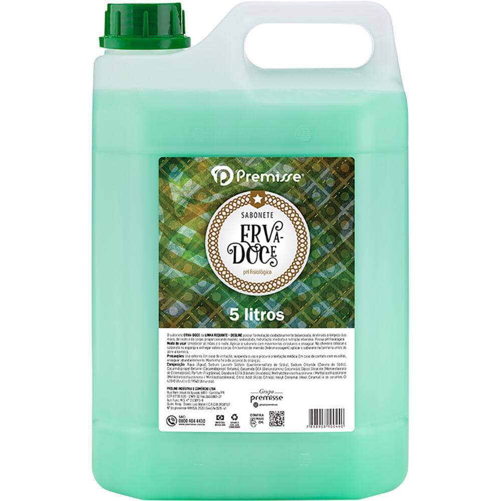 Sabonete Líquido Premisse 5L Erva Doce Limpeza Profunda e Eficaz Galão Resistente Aroma Agradável SB