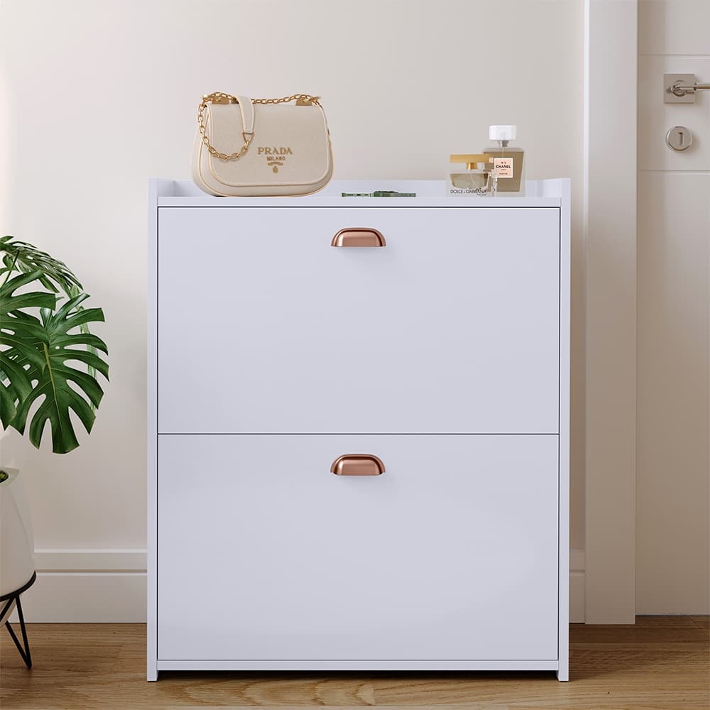 Sapateira Plus Closet Branco - Organização Eficiente com Gavetas Basculantes e Puxador Concha