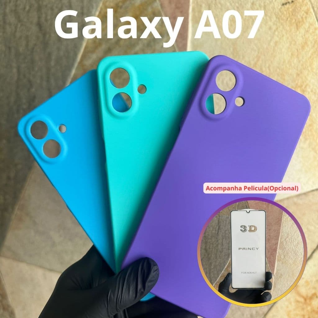 Capa para Samsung Galaxy A07 Anti Impacto Aveludada | Kit Capa + Película 3D