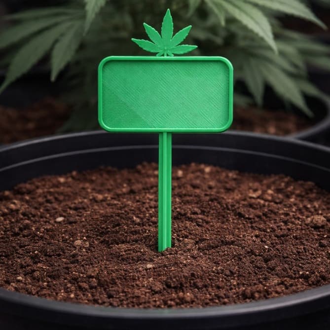 Plaquinha Etiqueta Grow Leaf | Identificação de Strain/Mudas para Cultivo Indoor (Grow)