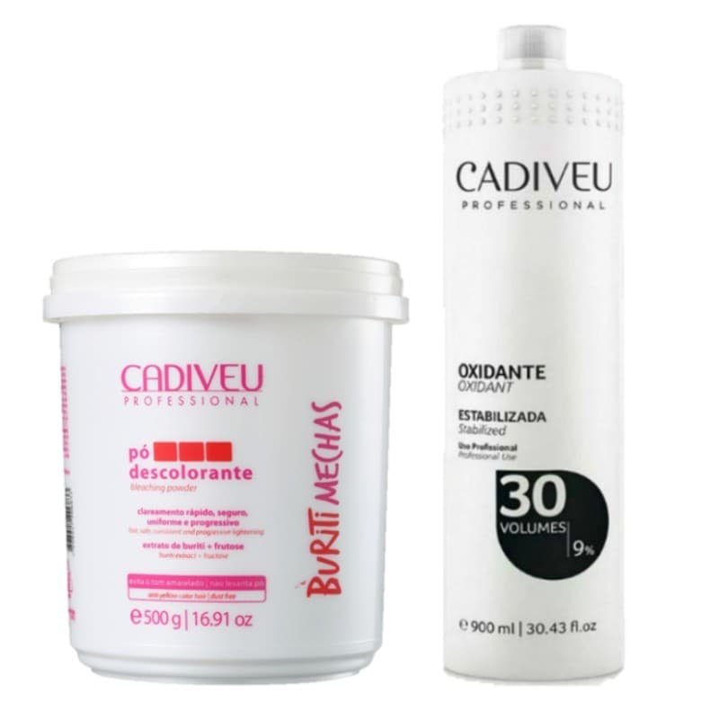 Kit Cadiveu Ox 30vol 900ml + Pó Descolorante Buriti Mechas 500gr