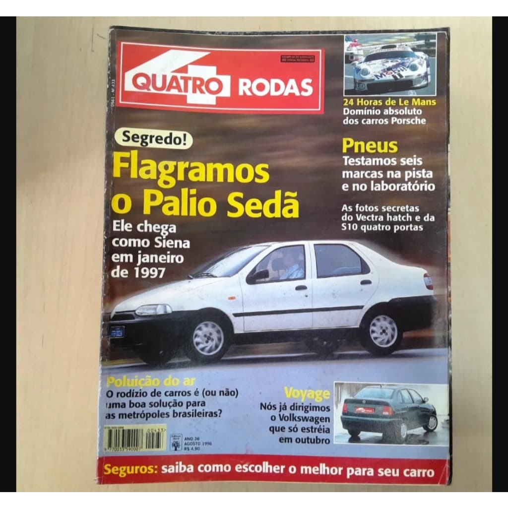 Revista Quatro Rodas 433 1996 Audi A3 F-1000 Vectra Kompressor Siena