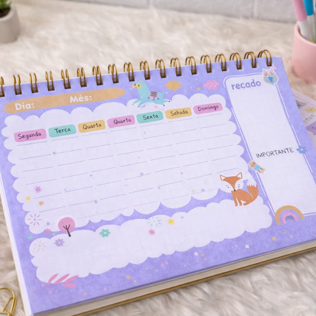 Planner Semanal Planejamento Semanal Organização Caderno Para Anotações Agenda Planner de Mesa Agenda não datada semanal
