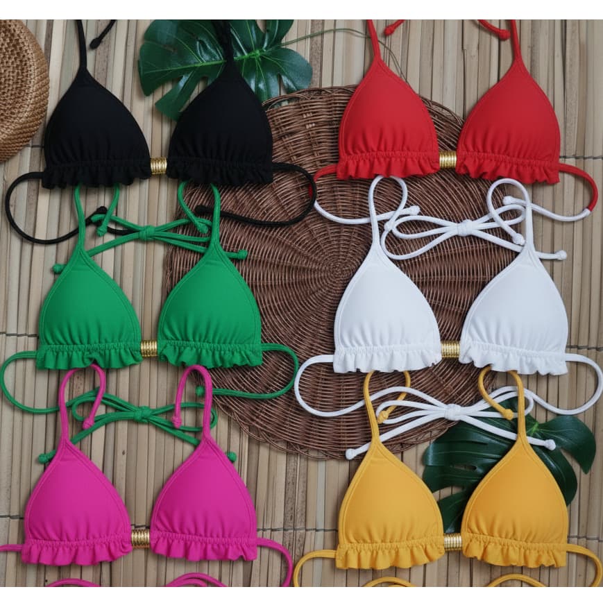 Biquini com Bojo Busto Parte de Cima Feminino Praia Verão Bikini Tendencia