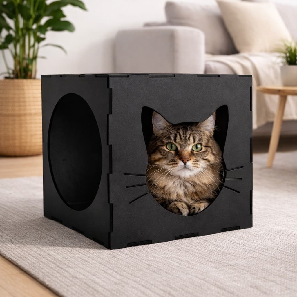 Nicho Toca Casinha Para Gato Pet em MDF 3mm Arranhador Gato