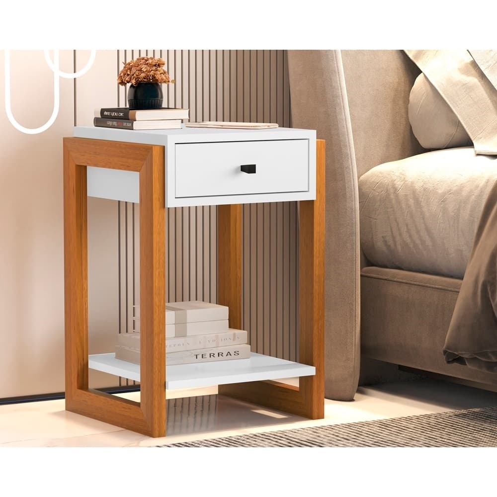 Mesa de Cabeceira Decorativa com Gaveta – Moderno para Quarto