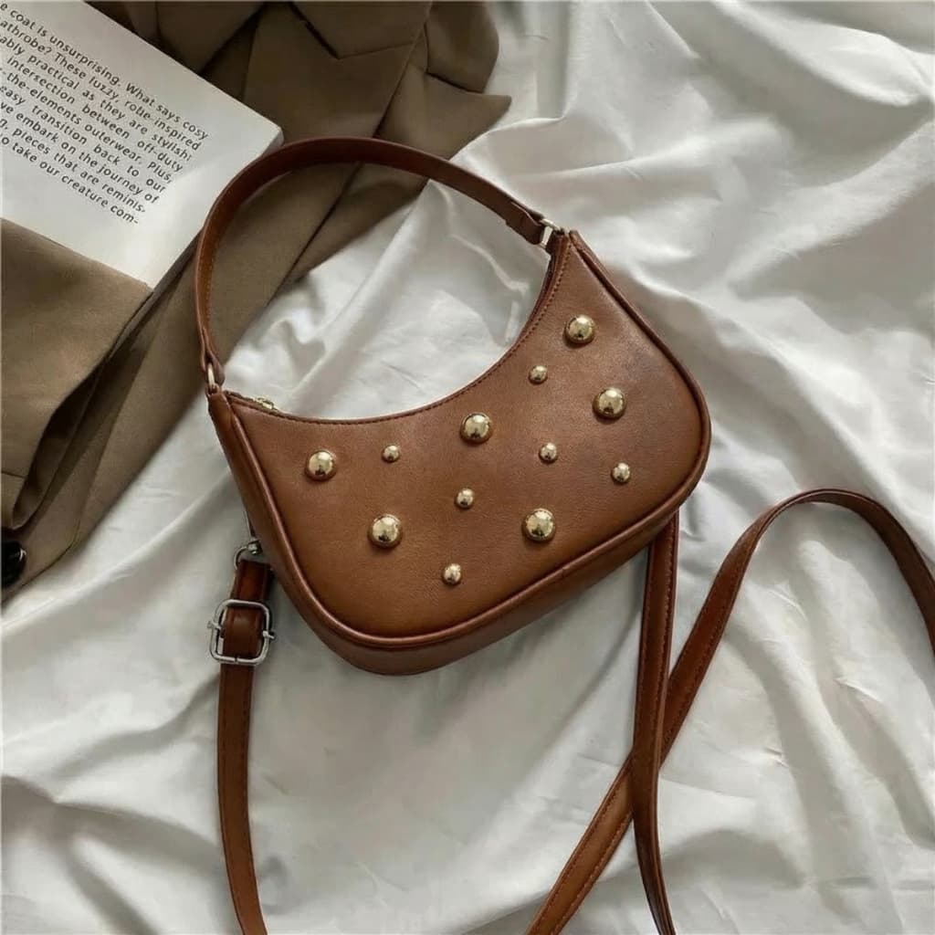 Bolsa Feminina Elegante Transversal Meia Lua com Alça Baguete Estilosa e Pequena - Envio Imediato