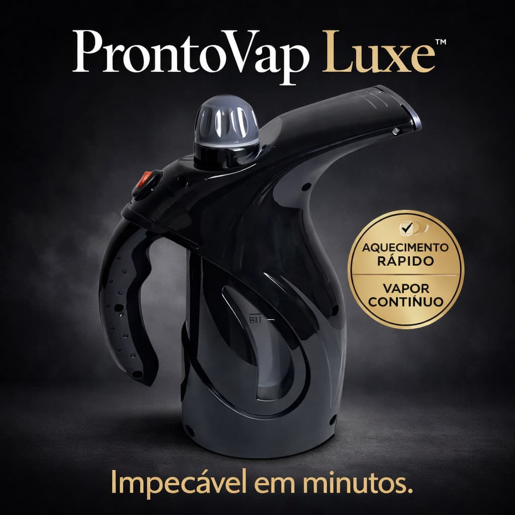 ProntoVap Luxe™ 127V – Passadeira a Vapor Portátil Compacta, Aquece Rápido e Desamassa Fácil