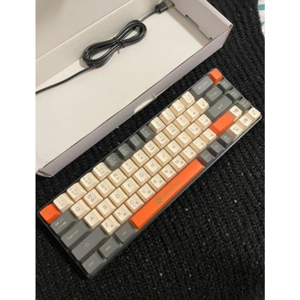 Teclado Gamer 60% com Iluminação LED Colorida USB C| Teclado Compacto para PC Notebook Setup Gamer