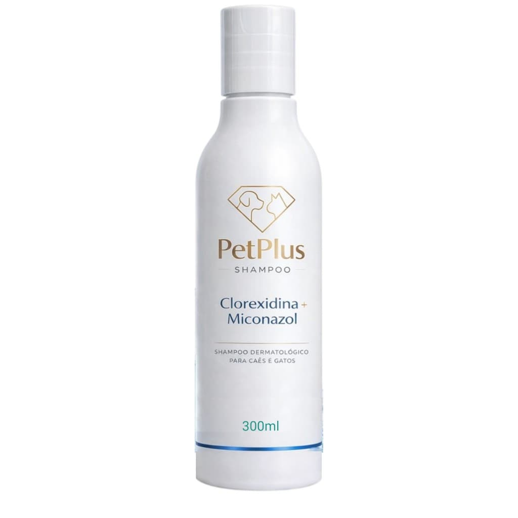 Shampoo Pet Plus Clorexidina Miconazol Antifungos P/ Cães Gatos 300ml