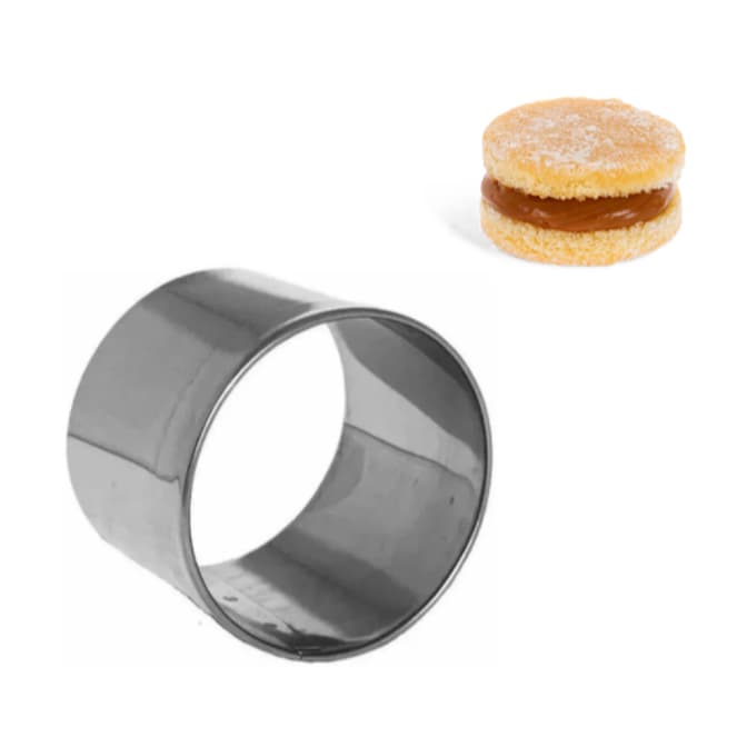 Aro Cortador Redondo Para Bem Casado, Massas e Biscoitos 6x3cm em Inox