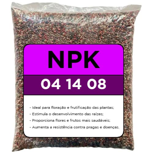 Fertilizante NPK 04-14-08 com Fórmula Balanceada para Plantas