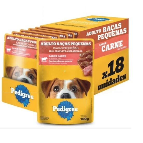 SACHE PEDIGREE 100gr - Sabor Carne ao Molho – Cães Raças Pequenas