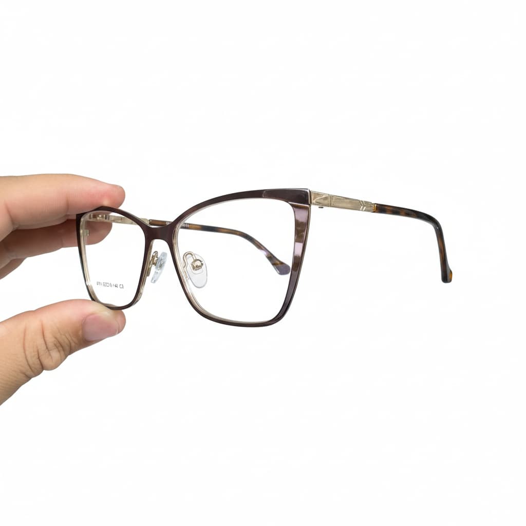 Óculos Feminino Metal Design Moderno Leve Resistente Para Grau