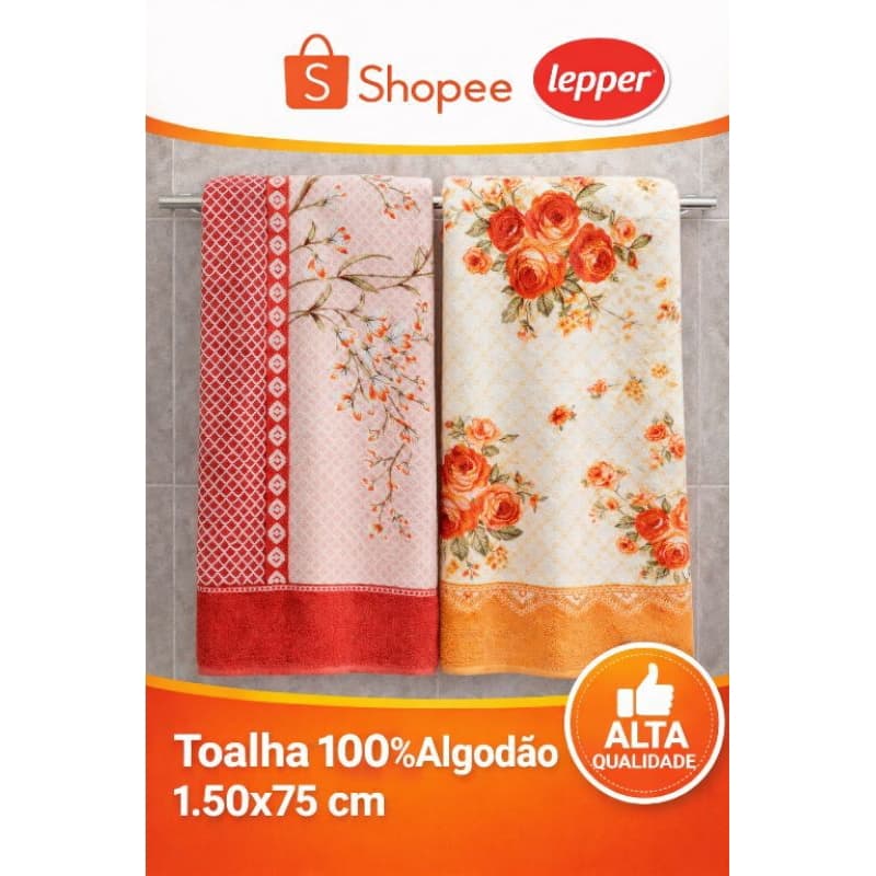 Toalha de banho  Estampada Grande   Felpuda  Algodão lepper Avulsa ou Jogo  1,50M X 0,75CM